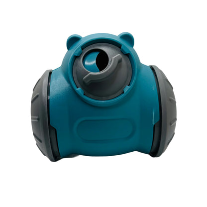 Teal Bear Slow Feeder & Treat Dispensing Toy for dogs, front view
