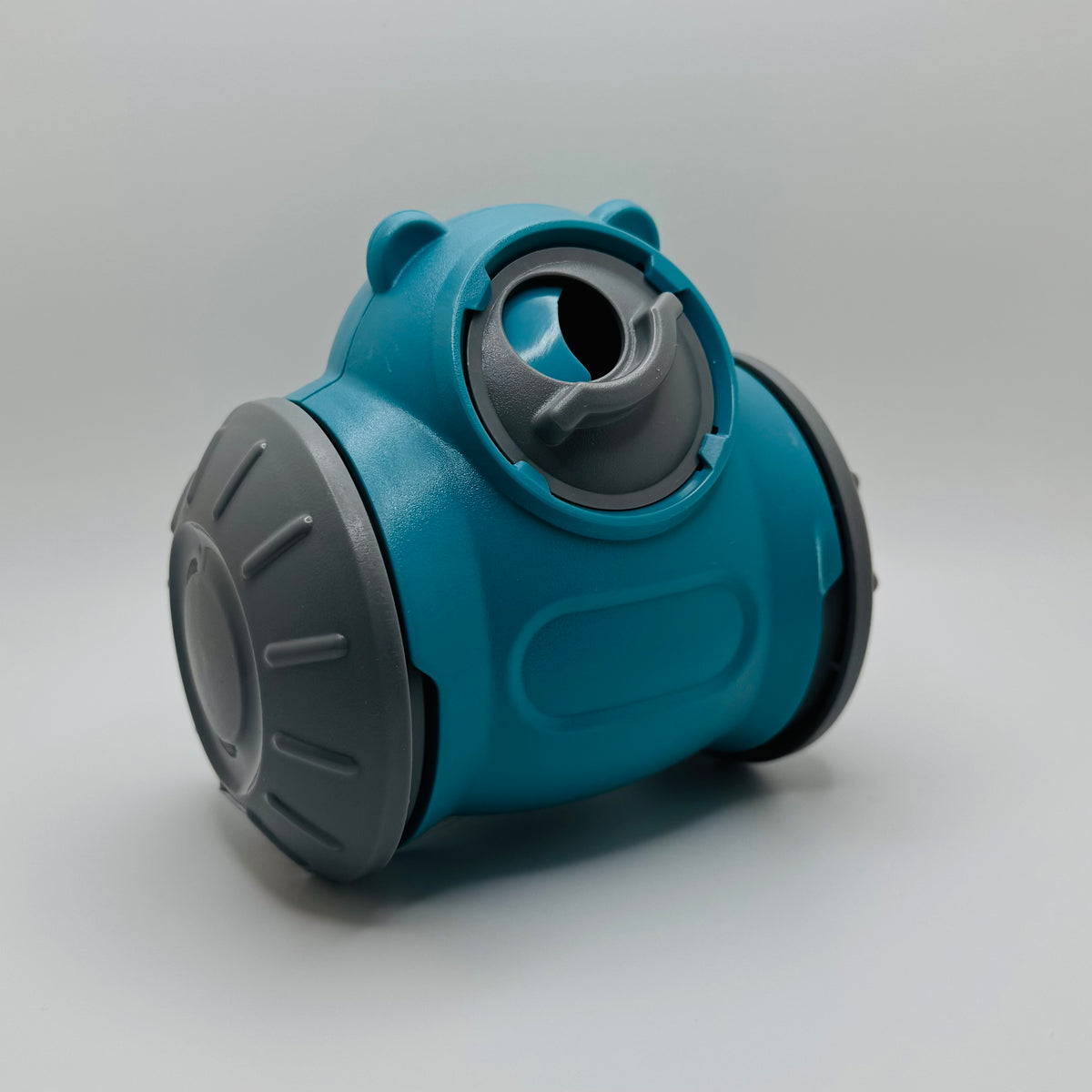 Teal Bear Slow Feeder & Treat Dispensing Toy for dogs, angled front view
