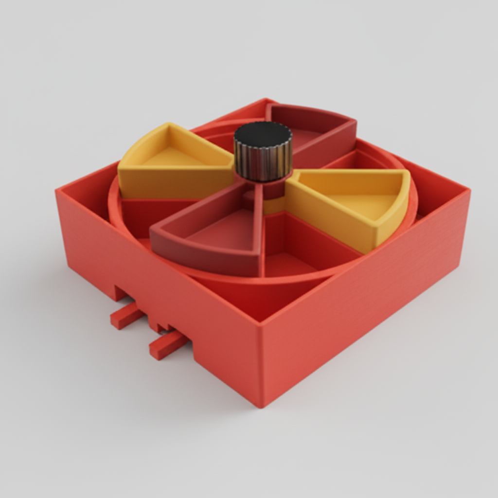 Orange Puzzle feeder Module for cats and dogs dining station