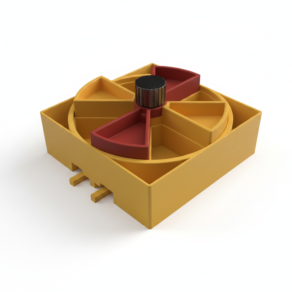 Yellow Puzzle feeder Module for cats and dogs dining station