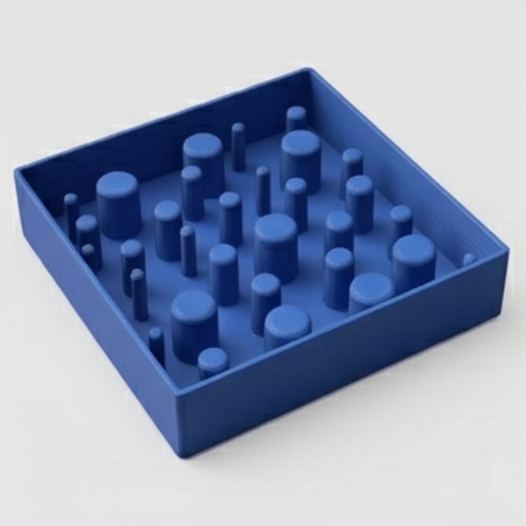 Blue Slow Feeder Square Bowl For cats and dogs
