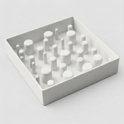 White Slow Feeder Square Bowl For cats and dogs