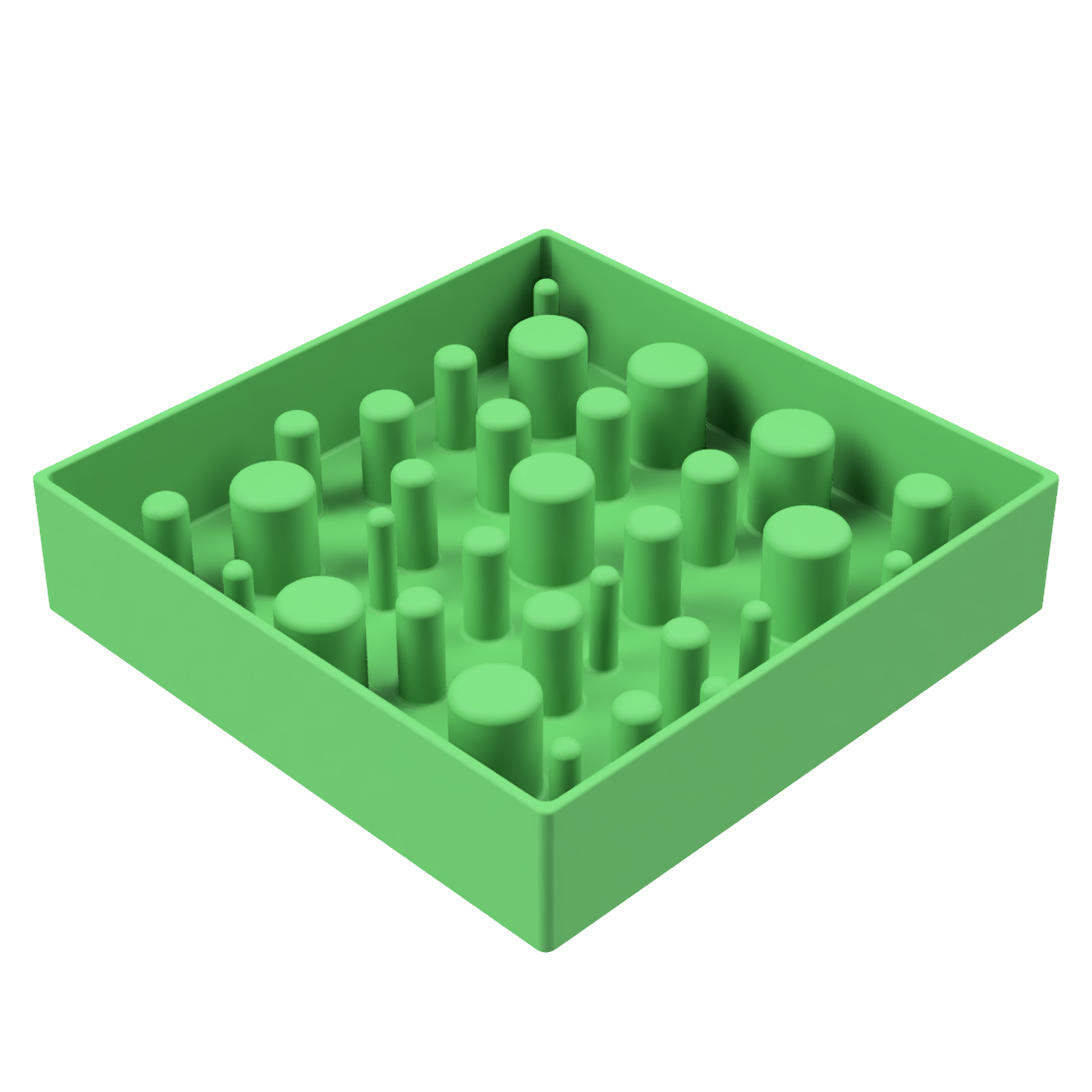 Green Slow Feeder Square Bowl For cats and dogs