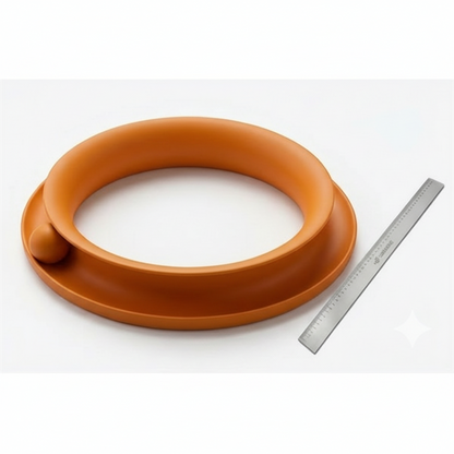 Orange circular cat toy with a ball loop