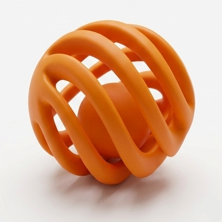 Orange Ball in ball interactive cat toy