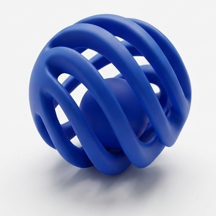 Blue Ball in ball interactive cat toy