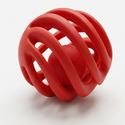 Red Ball in ball interactive cat toy