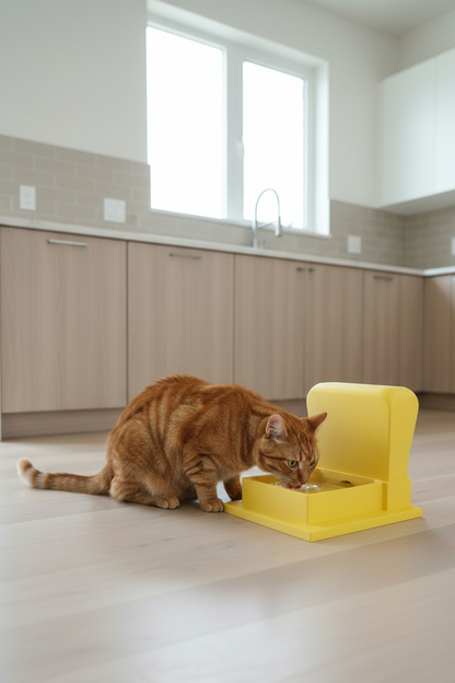 Yellow Whisker Relief Water Bowl for Cats