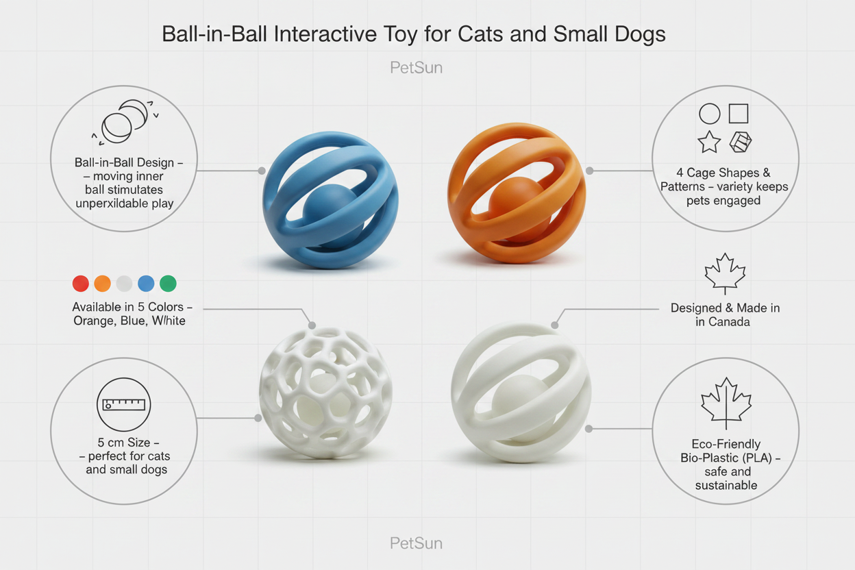 Ball-in-Ball Interactive Toy – Product Infographic