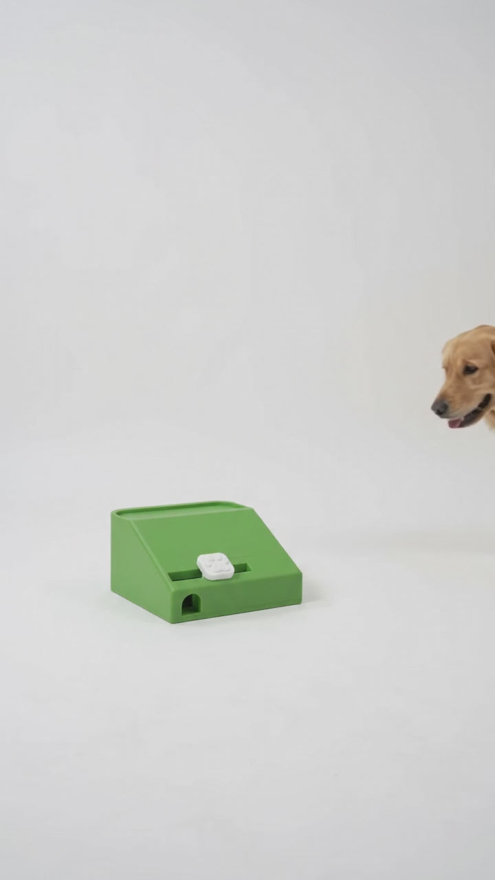 Video demonstrating the PawSlide Interactive Puzzle Feeder for dogs and cats in use