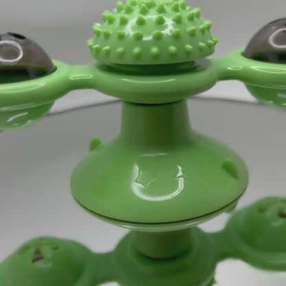 Rotating Windmill Cat Toy – Suction Cup Interactive Toy for Smart & Happy Cats