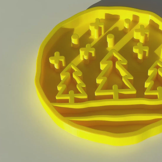 yellow Cedar trees slow feeder bowl for dogs and cats video