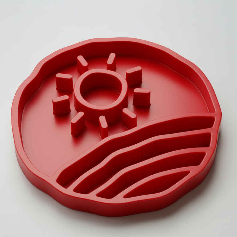 Red sunset slow feeder bowl