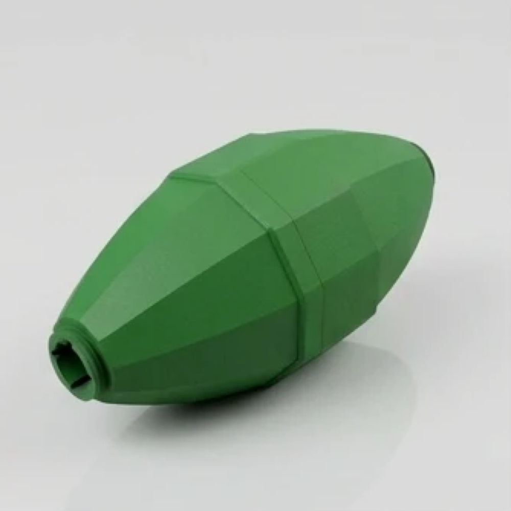 Green adjustable treat dispenser toy for dogs and cats