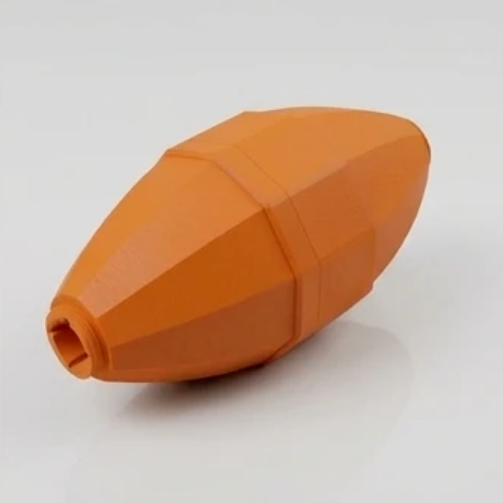 Orange adjustable treat dispenser toy for dogs and cats